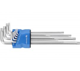 Набор Г-образных экстра длинных ключей HOEGERT TECHNIK TORX S2, 9 шт. HT1W831 