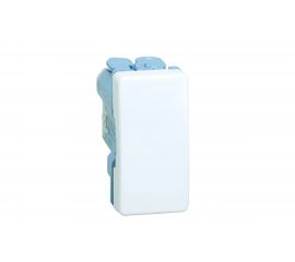 Одноклавишный проходной выключатель Simon 16А, 250В, узкий модуль, S27, белый 27211-64 