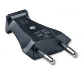 Вилка Aling-conel без заземляющего контакта EURO 2,5A 250В, черный 302.13 137015 