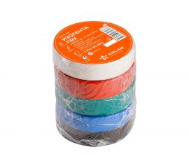 Изолента ПВХ Airline набор 5 шт. син.чёр.кр.зел. бел. 19 мм х 10 м AIT-P-17K 