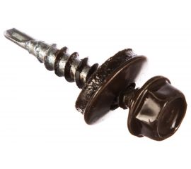 Кровельный саморез Tech-Krep КР сверло 4,8х28 RAL-8017 шоколадно-коричневый 60 шт, коробка с окном 112031 