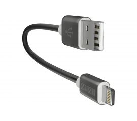 Кабель InterStep MFI iPhX 8pin TPE, Цвет-Темно-Серый, 0,2m 60391 