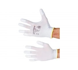 Нейлоновые перчатки с полиуретановым покрытием кончиков пальцев ULTIMA белые ULT620F/M 