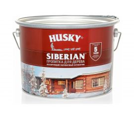 Декоративная пропитка-антисептик HUSKY SIBERIAN для дерева полуматовая дуб 9 л 28815 