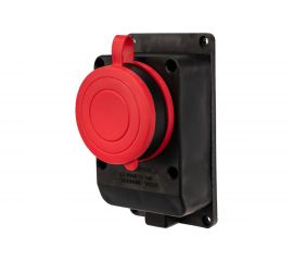 Влагозащищенная настенная розетка REXANT с крышкой, 3Р+РЕ, 32 А IP44 каучук 111-007 