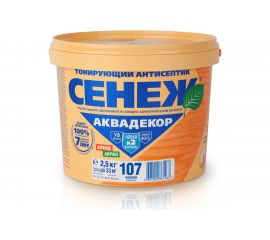 Антисептик для дерева СЕНЕЖ АКВАДЕКОР Х2-107 каштан, 2.5 кг 11053 
