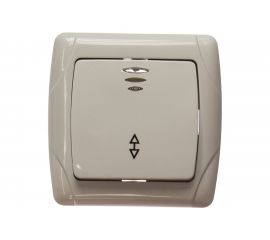 Проходной выключатель TDM Онега белый одноклавишный с подсветкой SQ1805-0006 