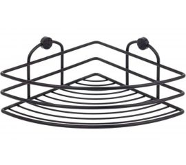 Полка в ванную TEKNO-TEL BK021B угловая, 1 ярус, черный матовый 00-00002887 