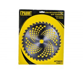 Нож металлический для триммера усиленный (36 зубьев, 255/2.0/25.4 мм) ГРАНИТ 100811 