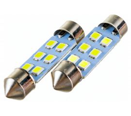 Автолампа диод SKYWAY T11, 12V, 6 SMD, блистер, c цоколем, 1-контакт, 2 шт. S08201354 