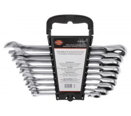 Набор комбинированных ключей AV Steel трещоточные, с реверсом, 8-19мм 9 шт AV-035190 