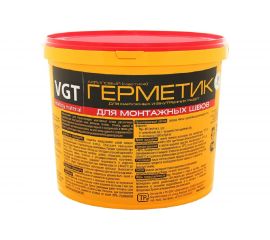 Акриловый герметик для монтажных швов VGT для наружных и внутренних работ, белый, 15 кг 11266 