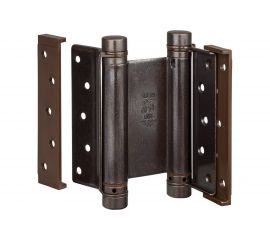 Барная пружинная петля двойного действия ALDEGHI LUIGI SPA 125х48х42 мм, цвет: бронза, к-т: 2 шт + ключ с декоративными шурупами 101AB125B 