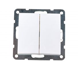 2-клавишная выключатель LK Studio схема 5, 16 A, 250 B, белый 861104-1 