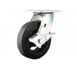 Колесо б/г обрезиненное поворотное с тормозом SCDB63 160 мм MFK-TORG 1084160 