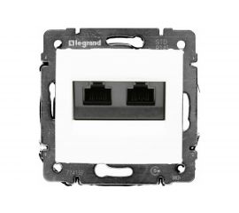 Компьютерная двойная розетка, белая с винтовым креплением RJ45 5кат Legrand Valena 774239 