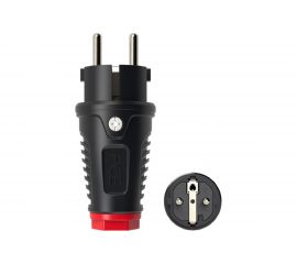 Кабельная вилка PCE 16А 220V 2P+E IP54 корпус черный, маркер красный 0522-sr 