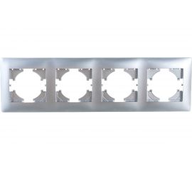 Рамка GUSI ELECTRIC Bravo 4-местная, цвет серебро С1040-004 