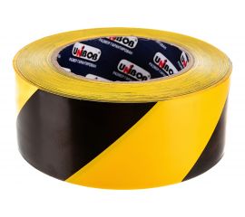 Разметочная клейкая лента UNIBOB 50 мм х 50 м, желто-черная 215005 