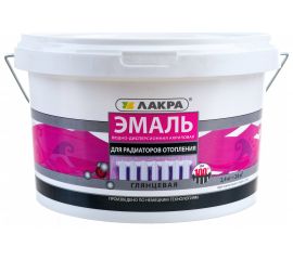 Акриловая эмаль для радиаторов отопления Лакра белая, глянцевая, 2.4 кг 90003485890 