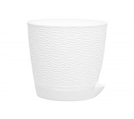 Кашпо bmc КШ8681 Блюз с поддоном белое, 14х13 см, 1.2 л 060090 