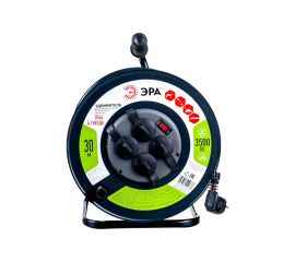 Силовой удлинитель ЭРА RMx4e s3x1.5-30m, IP44, на металлической катушке, с заземлением, 4 гнезда, 30м, ПВС 3х1.5 Б0046850 