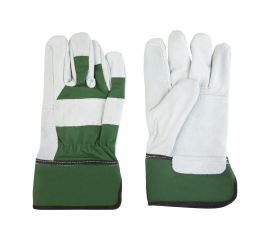 Комбинированные кожаные перчатки с усилением ладони Jeta Safety Sigmar Max, серый/зеленый, р.XL JSL-401-10/XL 