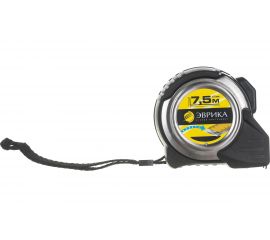 Рулетка ЭВРИКА 7.5м 25мм SILVER металлический корпус с двумя фиксаторами ER-41725 