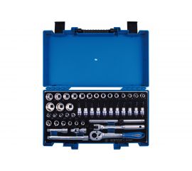 Набор торцевых головок с принадлежностями 3/8"" KING TONY шестигранные, 6-24 мм, 45 предметов 3545MRV 