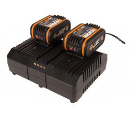 Комплект: Двойное Зарядное устройство WORX WA3883 + 2 АКБ 4.0 А/ч 