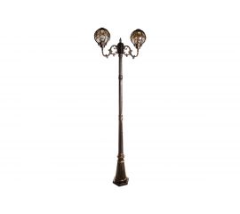 Садово-парковый светильник, столб круглый 2*60W 230V E27, черное золото Feron PL3808 11385 