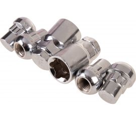 Гайки секретки M12x1.50, 32 мм, сфера закр 5 луч 2 кл, хром 003, 4 шт SKYWAY S10702003 