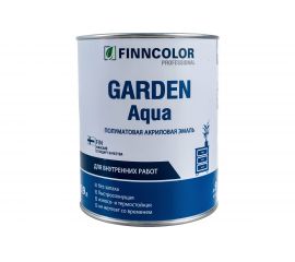 Акриловая эмаль FINNCOLOR GARDEN AQUA для внутренних работ, полуматовая, база A, 0,9л 700006478 