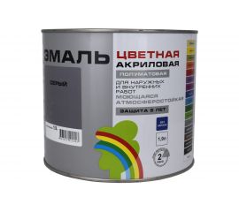 Универсальная цветная эмаль Радуга Colors ВД-АК 220 серый, 1,9 л 142956 