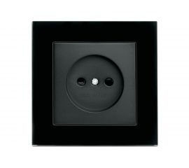 1-местная розетка STEKKER с защитной шторкой без заземления, 250В, 10А, Катрин, GLS10-7009-05, черный 39512 