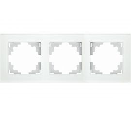 3-местная горизонтальная рамка STEKKER GFR00-7003-01 серия Катрин, белый 39256 
