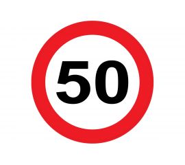 Наклейка на А/М Golden Snail ""Ограничение 50"", ПДД РФ, 16х16 см GS6021154 