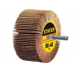 Круг шлифовальный лепестковый STAYER на шпильке, P80, 80x40 мм STAYER 36609-080 