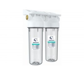 Магистральный фильтр Unicorn 1/2 KSBP DUO двойной для холодной воды, прозрачный 10"" 548620 