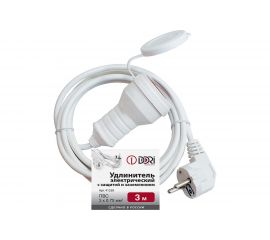 Удлинитель DORI электрический 3 м, ПВС 3x0,75 мм2, IP44, с защитой от влаги 41528 