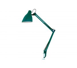 Настольный светильник Camelion KD-335 C24 изумрудный, с металлической струбциной, 230V, 40W, E27 13879 