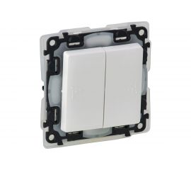Механизм выключателя Legrand 2-клавишный СП Valena Life 10 А IP44 250 В белый Leg 752155 
