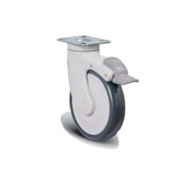 Колесо аппаратное поворотное с подшипником с тормозом 125 мм для медицинского оборудования MFK-TORG EC01-MBT-125-F 