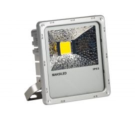 Светодиодный прожектор MAKSILED 20Вт, 1500лм, IP65, 4500К, серебристый, 201х166х77мм ML-FL-FIN-20W SILVER CORP 