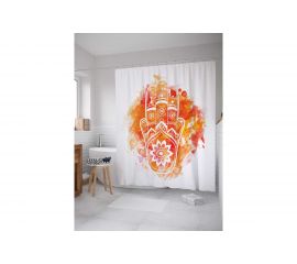Штора (занавеска) для ванной JoyArty ""Призрачная хамса"" из сатена, 180х200 см с крючками, sc_19268 