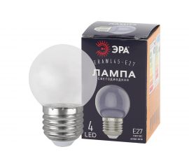 Светодиодная лампа ЭРА ERAWL45E27 LED P451WЕ27, шар, 4SMD, 1W, E27, для белтлайт, 10/100/6000, прозрачный Б0049572 