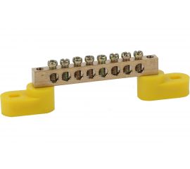 Шина ЭРА NO2221091 PE земля, на двух угловых изоляторах, ШНИ-6х9-8-У2-Желтый Б0044158 