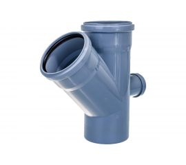 Канализационная одноплоскостная крестовина 110/110/50, 45 градусов, серый 19203 
