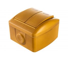 Двойной выключатель с подсветкой Lezard NATA ольха 710-0700-112 