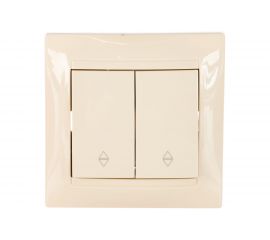 Проходной выключатель TDM Лама слоновая кость двухклавишный SQ1815-0107 